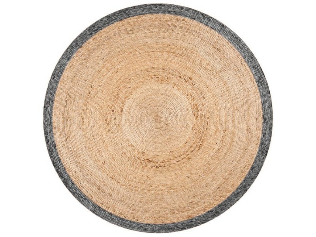 Χαλί Γιούτα Στρογγυλό Βαμβακερό Γκρι Γαρύφαλλο | Γαρύφαλλο - Λευκά Είδη